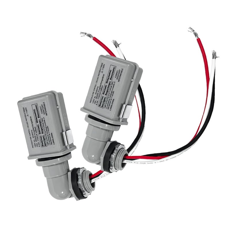 Lskioer 2Pcs Dimmable Sensor Photoelectric Switch, 120V AC 50/60Hz 1000W Photocell Sensors for Outdoor Lights Back Yard Lightening, Waterproof Dusk to Dawn/Day Night Sensor Switches - Image 5